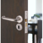 Return To Door Lever on Rose Handle Sash Lock Kit - Satin Stainless Steel - 102mm Hinges - 64mm Lock - tradefit - 5