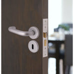 Return To Door Lever on Rose Handle Sash Lock Kit - Satin Aluminium - 76mm Hinges - 64mm Lock - tradefit - 5