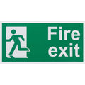 Fire Exit Sign Man Left 300x150mm Self Adh Semi Rigid PVC