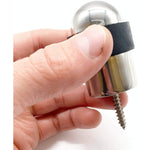 Dome Top Floor Mounted Door Stop - 30mm Diameter - Polished Stainless - tradefit - 5