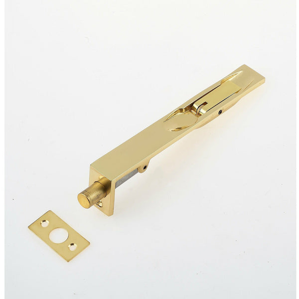 Lever Action Flush Bolt BRITISH HEAVY PATTERN - Polished Brass - 250x19mm - tradefit - Featured Image