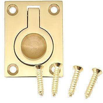 Flush Ring Pull - 38 x 50nm - Polished Brass - tradefit - Featured Image