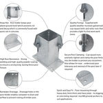 Bolt Down Fence Post Flush Fit Shoe - 100mm - Hot Dip Galvanised - tradefit - 2