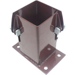Bolt Down Fence Post Flush Fit Shoe - 100mm - Oxide Red - tradefit - 1