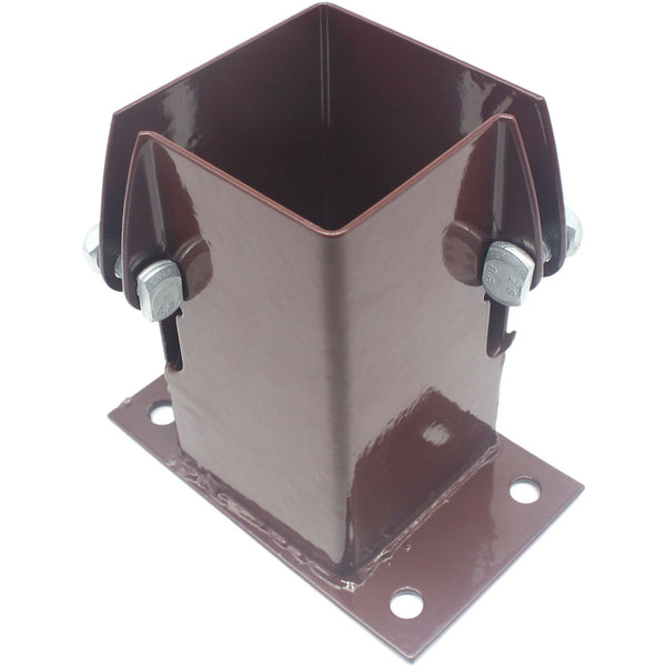 Bolt Down Fence Post Flush Fit Shoe - 75mm - Oxide Red - tradefit - Featured Image