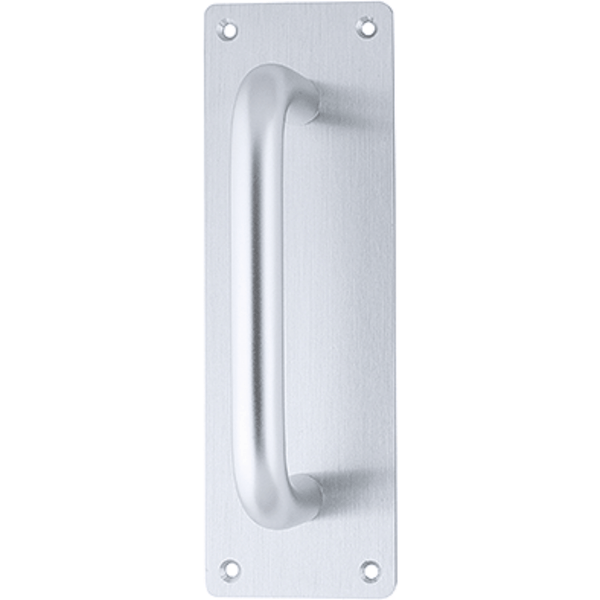 Pull Handle On Plate 150x19mm Pull on 225x75x3mm Plate - SAA Satin Aluminium - tradefit - Featured Image