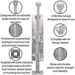 Monkey Tail Garage Drop Bolt & 2 Keep Types - 300mm 12 Inch - Galvanised - tradefit - 3