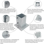 Fence Post Bolt Down Shoe - 75mm - Hot Dip Galvanised - tradefit - 3