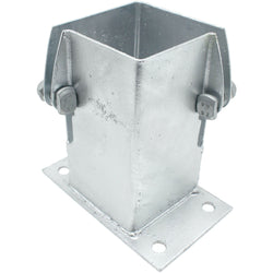 Bolt Down Fence Post Flush Fit Shoe - 100mm - Hot Dip Galvanised - tradefit