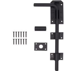 Gate Garage Drop Down Bolt Fixings & 2 Socket Types - 450mm / 18 inch - Black - tradefit