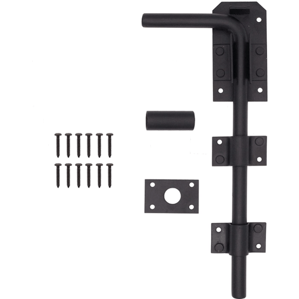 Gate Garage Drop Down Bolt Fixings & 2 Socket Types - 450mm / 18 inch - Black - tradefit - Featured Image