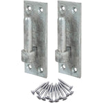 Gate Hinge Pin On Rectangular Plate Bracket - 160 x 50mm x 16mm Diameter Pin - Hot Dip Galvanised - Pack of 2 (Pair) - tradefit - 1