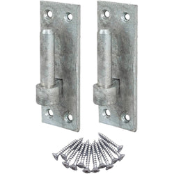 Gate Hinge Pin On Rectangular Plate Bracket - 160 x 50mm x 16mm Diameter Pin - Hot Dip Galvanised - Pack of 2 (Pair) - tradefit