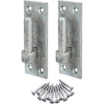 Gate Hinge Pin On Rectangular Plate Bracket - 200 x 75mm 19mm Diameter Pin - Hot Dip Galvanised - Pack of 2 (Pair) - tradefit - 1