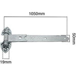 Gate Garage Hinges Heavy Reversible Pair & Fixings - 42 Inch / 1050mm - Galvanised - 1 Pair - tradefit - 3