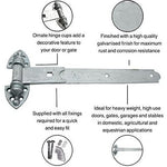 Gate Garage Hinges Heavy Reversible Pair & Fixings - 42 Inch / 1050mm - Galvanised - 1 Pair - tradefit - 4