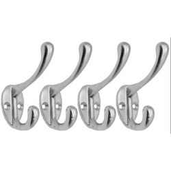 Hat Coat & Robe Hook - 60mm - Satin Chrome - Pack of 4 - tradefit