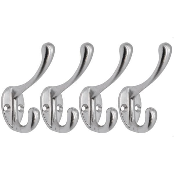 Hat Coat Robe Hook 60mm Satin Chrome Pack of 4 tradefit