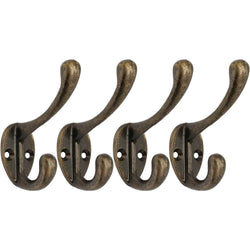 Hat Coat & Robe Hook - Antique Brass - Pack of 4 - tradefit