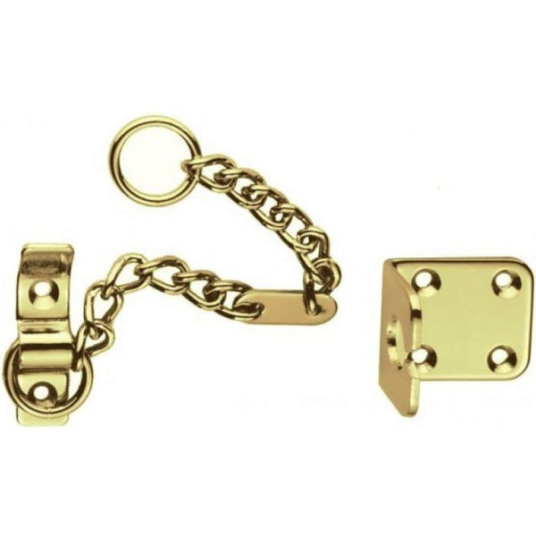 Heavy Duty Security Door Chains Polished Brass tradefit