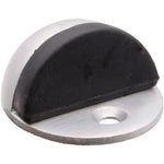 Oval Floor Mounted Door Stop - 50mm Diamter - Satin Aluminium - tradefit - 1