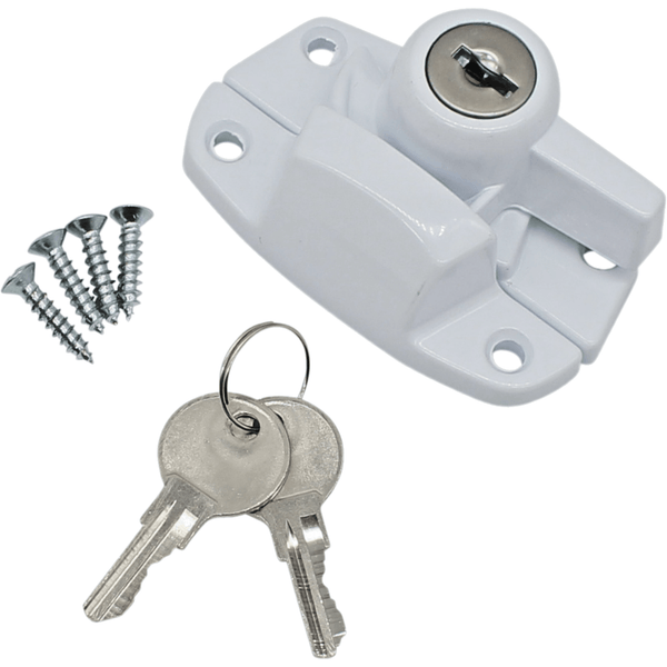Locking Sash Window Fastener - 68 x 27 x 25mm - White - tradefit - Featured Image