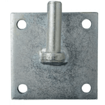 Gate Hinge Hook On Plate - 100 x 100 x 16mm - Zinc Plated - tradefit - 1
