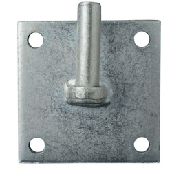 Gate Hinge Hook On Plate - 100 x 100 x 16mm - Zinc Plated - tradefit