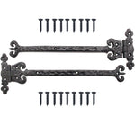 Antique Door and Gate Hinges - 13 x 4 Inches - Black - tradefit - 1