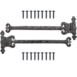 Antique Door and Gate Hinges - 13 x 4 Inches - Black - tradefit