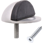 Oval Floor Mounted Door Stop - 50mm Diamter - Satin Aluminium - tradefit - 3