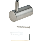 Cubicle Hook - 40mm Projection 19mm Bar - Satin Stainless - tradefit - 3