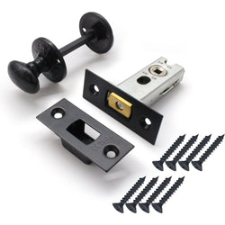 4 inch/102mm Bathroom Tubular Deadbolt Set - 82mm Backset - Antique Black - tradefit