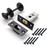 2.5 inch/64mm Bathroom Tubular Deadbolt Set - 44mm Backset - Antique Black - tradefit - 1