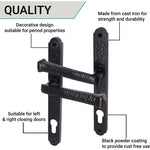 Black Iron UPVC Door Handle 92mm Centres - Antique Black - tradefit - 4