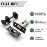 2.5 inch/64mm Bathroom Tubular Deadbolt Set - 44mm Backset - Antique Black - tradefit - 2