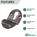 Designer Euro Cylinder Pull Face Fixed - SUS316 - 83x50x5mm - Black Nickel - tradefit - 2