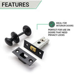 2.5 inch/64mm Bathroom Tubular Deadbolt Set - 44mm Backset - Antique Black - tradefit - 3