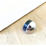 Oval Floor Mounted Door Stop - Concealed Fixing - 45mm Diameter - Polished Stainless - tradefit - 4