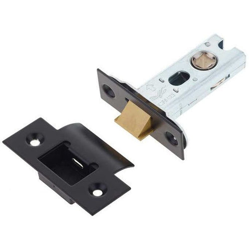 2.5 inch/64mm Bolt Through Fire Rated Tubular Latch - 44mm Backset - Matt Black - tradefit