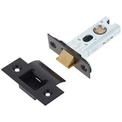 2.5 inch/64mm Bolt Through Fire Rated Tubular Latch - 44mm Backset - Matt Black - tradefit