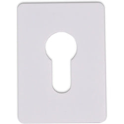 Repair Escutcheon Large Self Adhesive - SUS304 - Euro - 65x47x1.2mm - White - tradefit