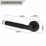 Knurled Lever on Rose Handles - 150mm - Matt Black - tradefit - 3