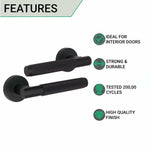 Knurled Lever on Rose Handles - 150mm - Matt Black - tradefit - 2