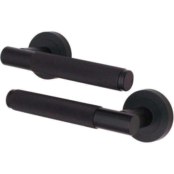 Knurled Lever on Rose Handles - 150mm - Matt Black - tradefit - Featured Image