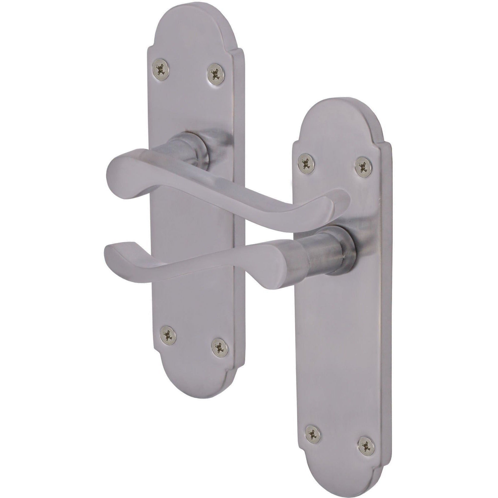 Victorian Rectory Satin Chrome Door Handles Latch tradefit