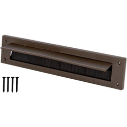 Letterbox Draught Excluder for Front Doors with Brush Seal - 340mm - Brown - tradefit