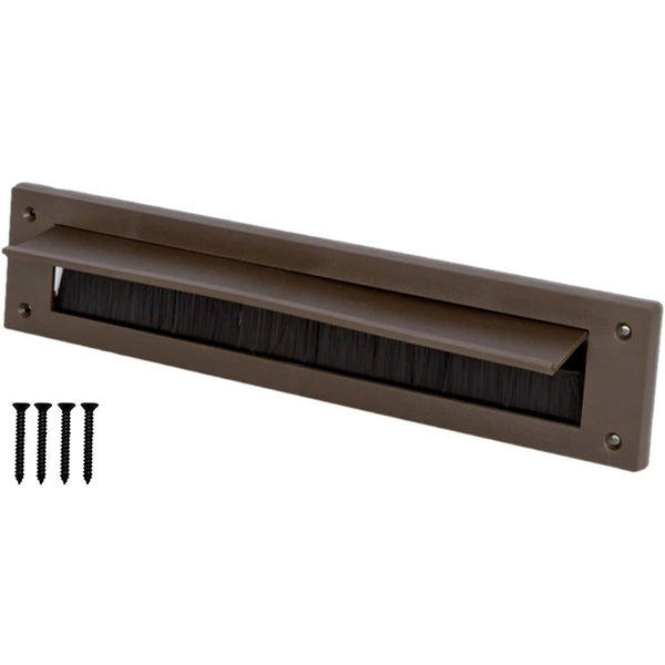 Letterbox Draught Excluder for Front Doors with Brush Seal - 340mm - Brown - tradefit - Featured Image