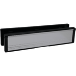 Letterplate Draught Proof - 250mm - Black Frame Polished Silver Flap - tradefit - 1