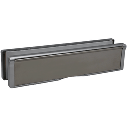 Letterplate Draught Proof - 250mm - Silver Frame Stainless Steel Flap - tradefit